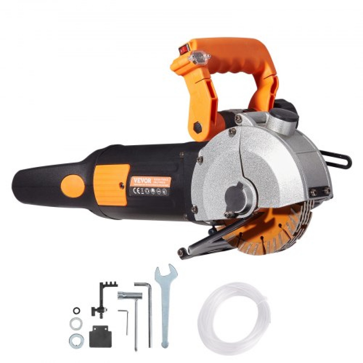 VEVOR Electric Wall Chaser, Μηχάνημα κοπής Wall Groove 133mm, Groove Cutting Machine Depth 42mm, Wall Slots Machine 2500W, Wall Cutting Machine with Water Pump