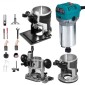 VEVOR 800W Max Torque Variable Speed ​​30.000 RPM Compact Router with Collets 6,4 mm & 9,5 mm 1 x Plunge Base & 1 x Tilt Base 220V