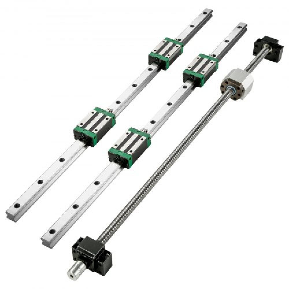 VEVOR Linear Guide Rail 2Pcs HGR20-1700mm Linear Slide Rail with 1Pcs RM1605-1700mm Ballscrew with BF12/BK12 Kit Linear Slide Rail Guide Rail Square For DIY CNC Routers Lathes Mills