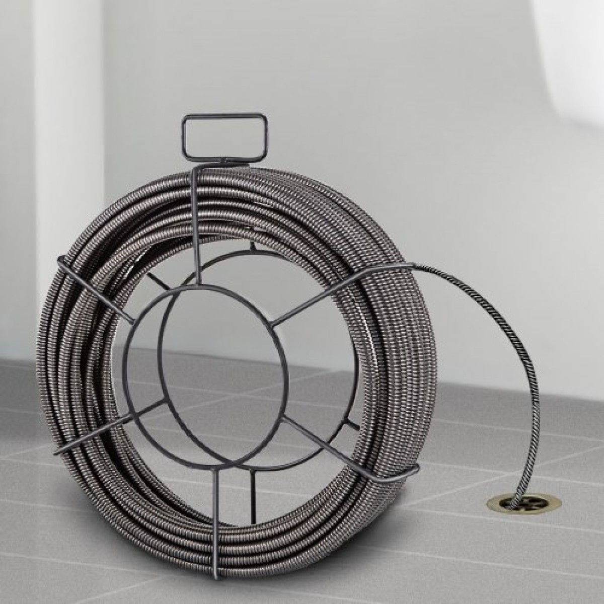 Καλώδιο καθαρισμού αποχέτευσης VEVOR 1524 cm x 1,0 cm Καλώδιο αποχέτευσης συμπαγούς πυρήνα Καλώδιο αποχέτευσης τρυπάνι Cable Cleaner Snake Clog Pipe Cleaning Cable Sewer Drain Auger Snake Pipe