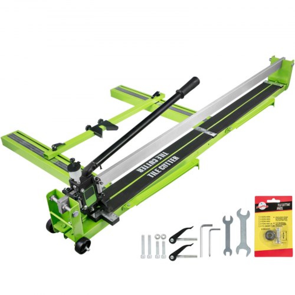 VEVOR Tile Cutter 47-Inch Manual Tile Cutter 1.4-Inch Tile Cutting Machine Ceramic Porcelain Tile Cutter w/ Laser Guide All-Steel Frame and Bonus Spare Cutter Wheels Tile Cutter Hand Tool