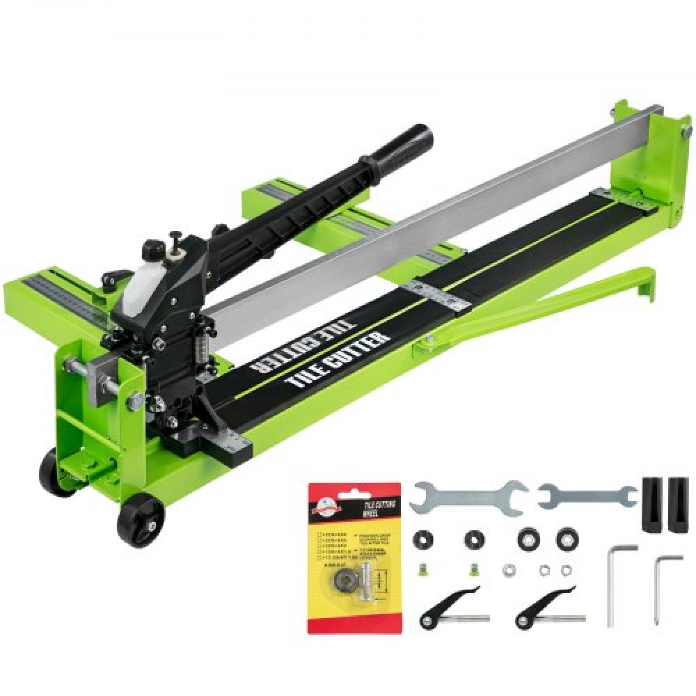 VEVOR Tile Cutter 31.5-Inch Manual Tile Cutter 1.4-Inch Tile Cutting Machine Ceramic Porcelain Tile Cutter w/ Laser Guide All-Steel Frame and Bonus Spare Cutter Wheels Tile Cutter Hand Tool