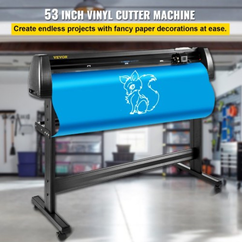 VEVOR Vinyl Cutter Plotter Machine 53" Signmaster Software Sign Making Machine 1350mm Paper Feed Vinyl Cutter Plotter with Stand (53" 1350mm)