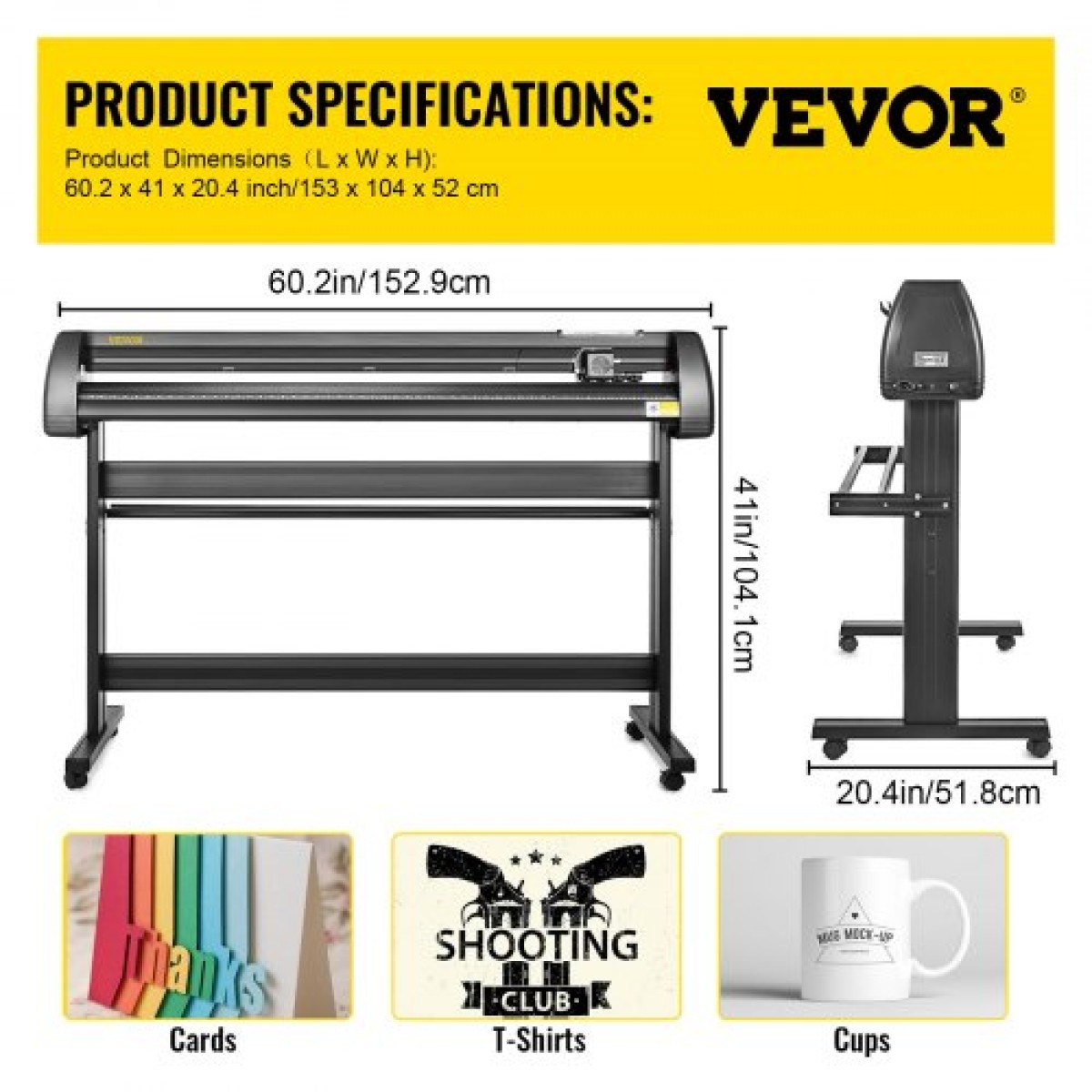 VEVOR Vinyl Cutter Plotter Machine 53" Signmaster Software Sign Making Machine 1350mm Paper Feed Vinyl Cutter Plotter with Stand (53" 1350mm)