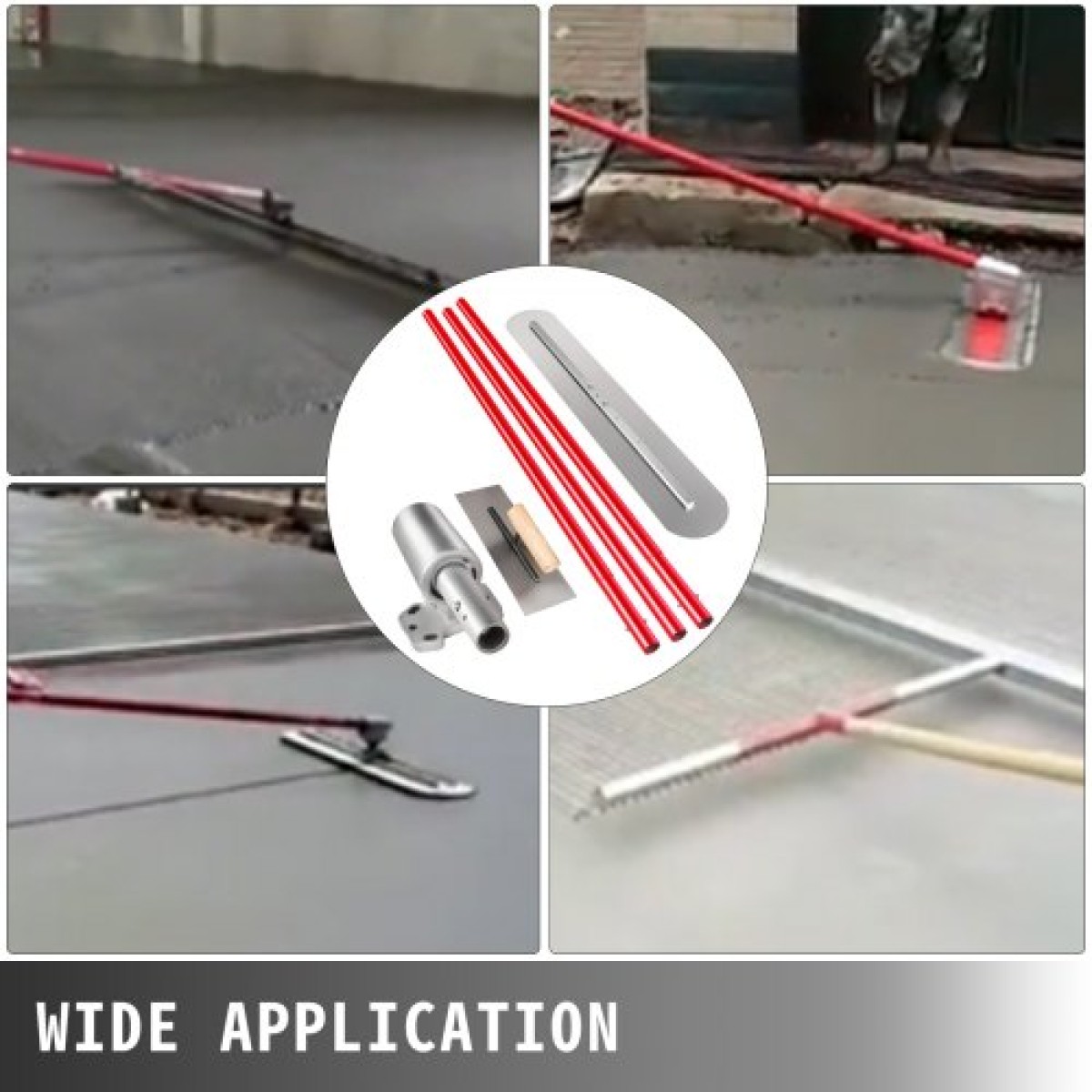 VEVOR Bull Float Concrete Float 1200x200mm Concrete Tool Trowel Float Ρυθμιζόμενη λαβή & βραχίονας, φλοτέρ σκυροδέματος με μήκος λαβής: 3 x 1,8m