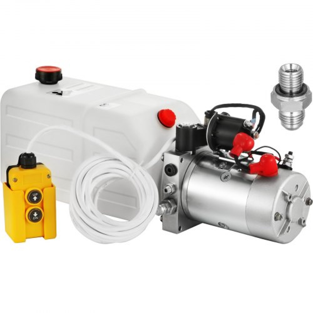 Electric Hydraulic Pump 7l Single Acting Plastic Reservoir 12v Dc