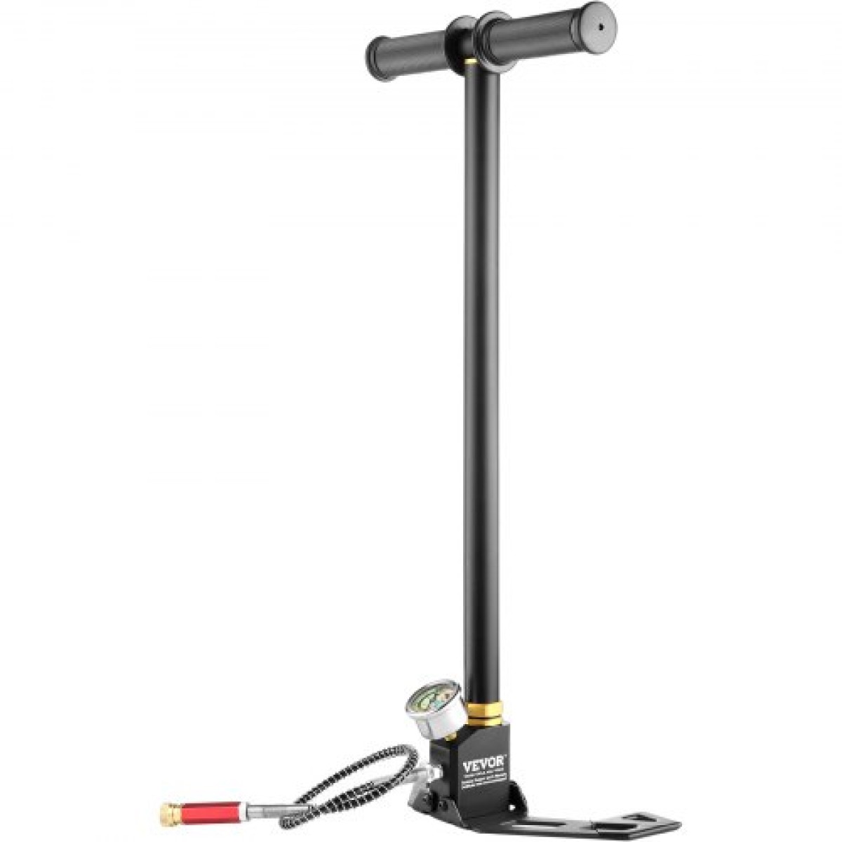 Αντλία χειρός VEVOR PCP, 3 σταδίων, 30Mpa 4500PSI Υψηλής πίεσης PCP Air Rifle Filling Stirrup Pump με μετρητή πίεσης φίλτρου υγρασίας λαδιού, ανοξείδωτο ατσάλι για αεροβόλα Ελαστικό Scuba Tank Paintball Filling