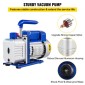 VEVOR 255 L/min(9CFM) 746W(1HP) Air Condition Αντλία κενού ψυκτικού μέσου θάλαμος κενού με θάλαμο απαέρωσης αντλίας με αντλία εναλλασσόμενου ρεύματος αντλία κενού