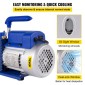 VEVOR 255 L/min(9CFM) 746W(1HP) Air Condition Αντλία κενού ψυκτικού μέσου θάλαμος κενού με θάλαμο απαέρωσης αντλίας με αντλία εναλλασσόμενου ρεύματος αντλία κενού