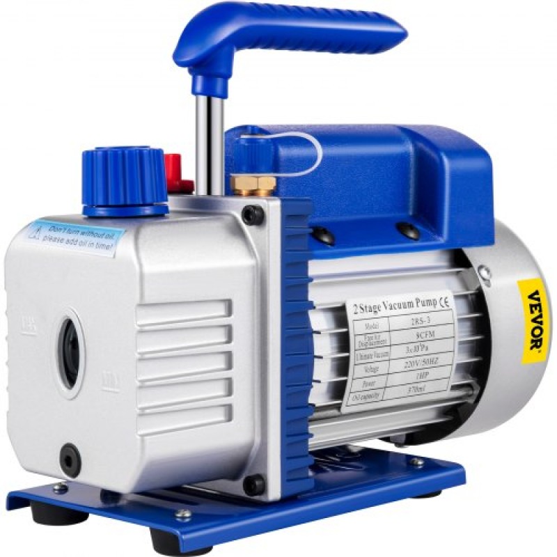 VEVOR 255 L/min(9CFM) 746W(1HP) Air Condition Αντλία κενού ψυκτικού μέσου θάλαμος κενού με θάλαμο απαέρωσης αντλίας με αντλία εναλλασσόμενου ρεύματος αντλία κενού