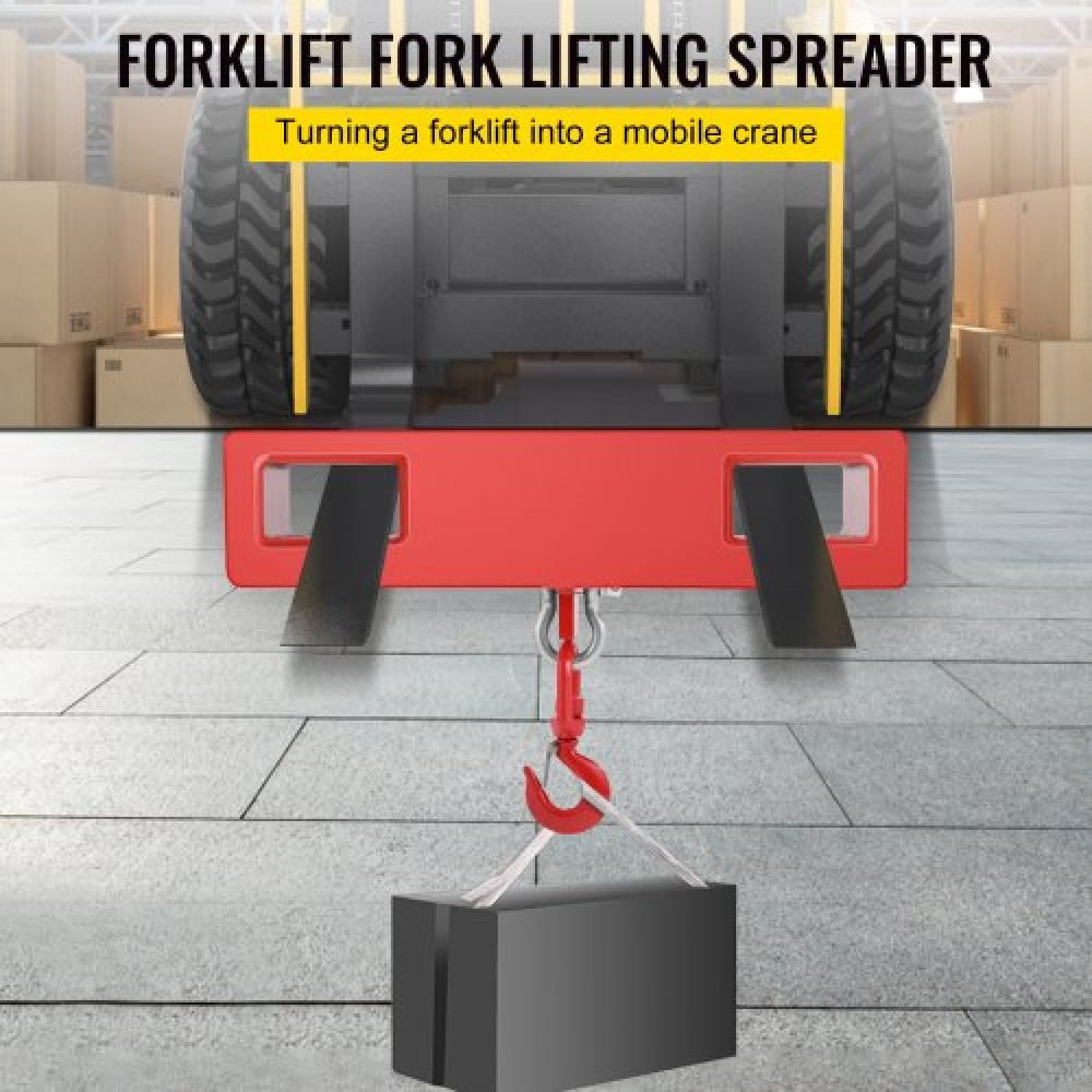 VEVOR 2 Ton Forklift Lifting Hook 4000 LBS/2000KG Capacity Lift Truck Fork Hoist Swivel Hook Mobile Crane Forklift Attachments