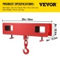 VEVOR 2 Ton ανυψωτικό άγκιστρο περονοφόρου ανυψωτικού 4000 LBS/2000 KG Ανυψωτικό ανυψωτικό φορτηγού χωρητικότητας Περιστρεφόμενο άγκιστρο Κινητό γερανό εξαρτήματα περονοφόρου ανυψωτικού