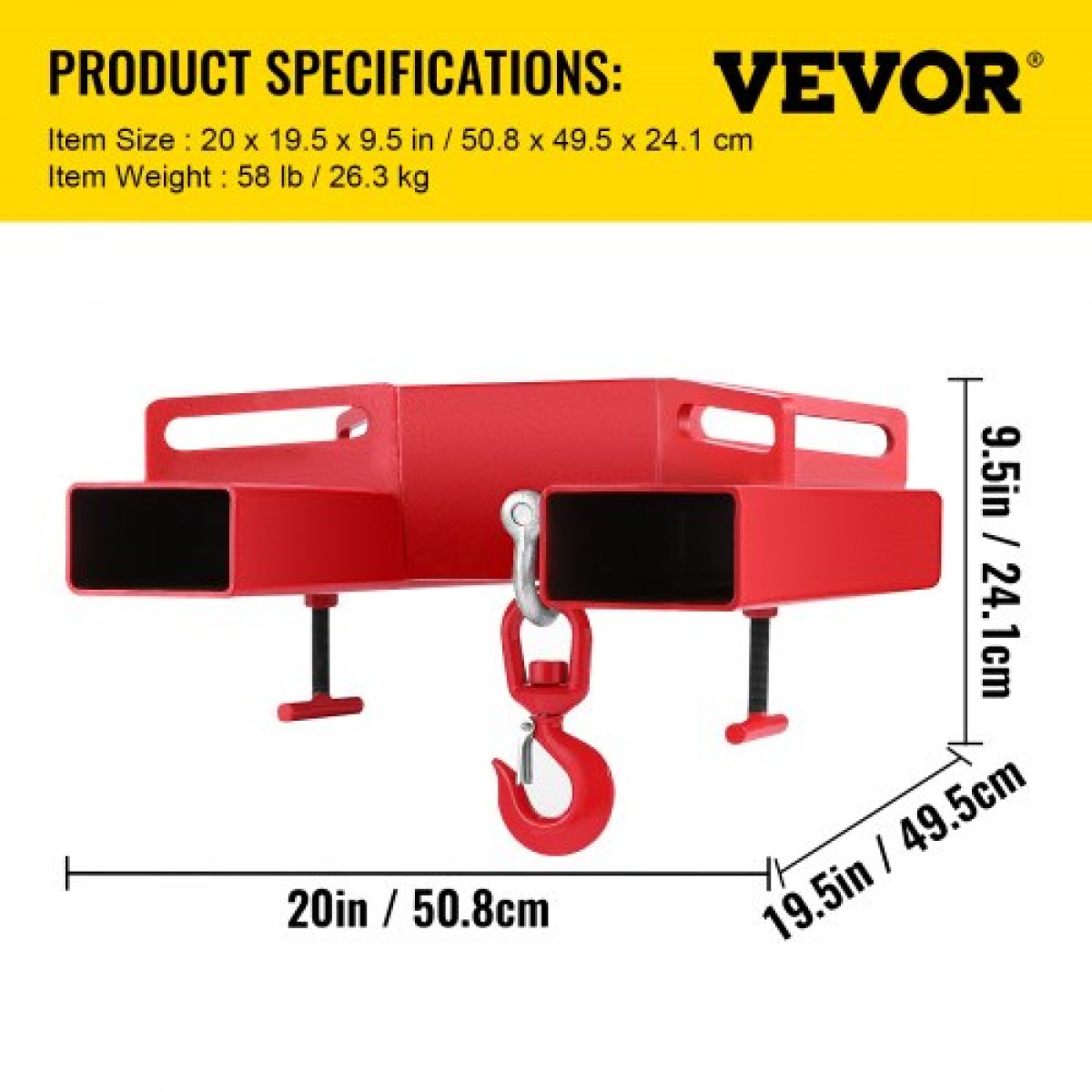 VEVOR 3 Ton ανυψωτικό άγκιστρο περονοφόρου ανυψωτικού 6000 LBS/3000KG Ανυψωτικό ανυψωτικό φορτηγού χωρητικότητας Περιστρεφόμενο άγκιστρο Κινητό γερανό εξαρτήματα περονοφόρου ανυψωτικού
