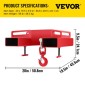 VEVOR 3 Ton ανυψωτικό άγκιστρο περονοφόρου ανυψωτικού 6000 LBS/3000KG Ανυψωτικό ανυψωτικό φορτηγού χωρητικότητας Περιστρεφόμενο άγκιστρο Κινητό γερανό εξαρτήματα περονοφόρου ανυψωτικού