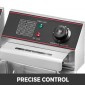 VEVOR Διπλή Φριτέζα Μεγάλη 5000W Εμπορική Φριτέζα με Διπλό Ρυθμιζόμενο Έλεγχο Θερμοκρασίας Διπλή Φριτέζα Τροφίμων από ανοξείδωτο ατσάλι Εύκολο καθάρισμα με διπλό καλάθι και καπάκι