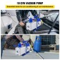 Αντλία κενού VEVOR 283 L/min(10CFM) 746W(1HP) Vane Pump Vacuum Two Stage 3 x 10-1 Pa Ultimate HVAC Rotary Auto AC Refrigerant Vacuum, for Automobile Reparation Vacuum Vacuum