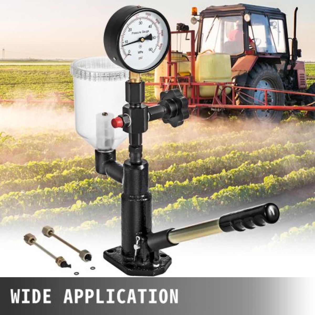 VEVOR 600 Bar Injector Tester 0,8L Fuel Pressure Mauctor, Injector Tester with Dual Scale, Injector Tester, Diagnostic Tool for Diesel Engines