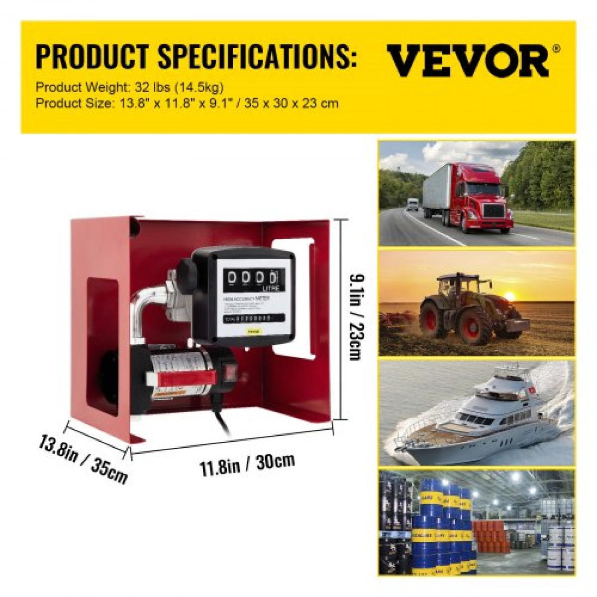 Αντλία ντίζελ VEVOR 40 L, Αντλία λαδιού θέρμανσης, Αντλία λαδιού αυτοαναρρόφησης 300 W, Αντλία αναρρόφησης λαδιού, αυτόματη πλήρωση, Αντλία μεταφοράς καυσίμου ντίζελ, αντίθετη αυτόματη αντλία