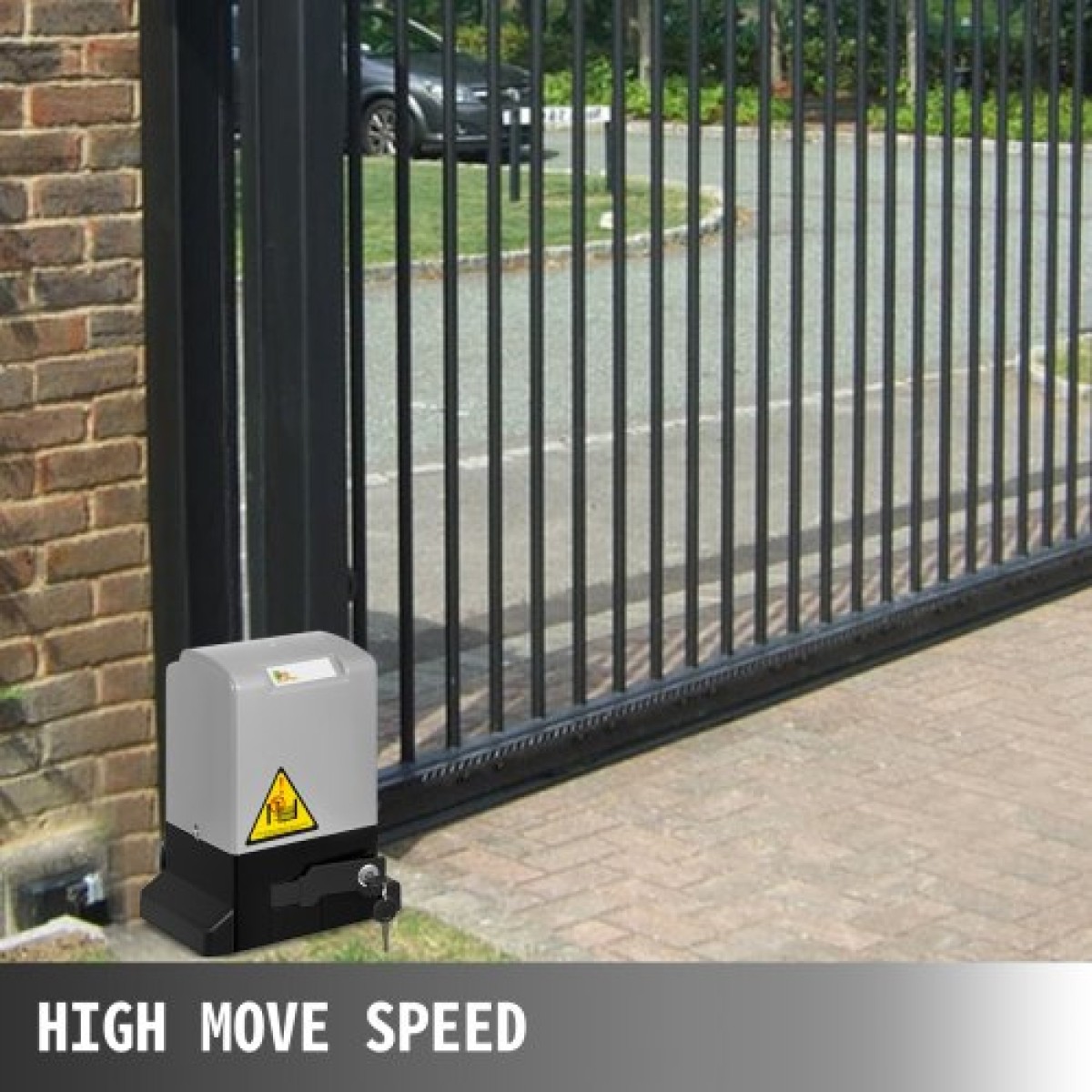 VEVOR Automatic Gate Opener 600 kg/1300 lb, με αισθητήρα υπέρυθρων φωτοκυττάρων ασφαλείας με 2 τηλεχειριστήρια Sliding Gate Opener Ταχύτητα κίνησης 1188,7 cm ανά λεπτό