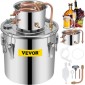 VEVOR Still Distiller 8,5 Gal Stainless Steel Water Distiller 38L Copper Tube Home Brewing Kit Ενσωματωμένο θερμόμετρο για DIY Whisky Wine Brandy Sliver