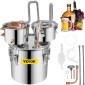 VEVOR Still Distiller 3Gal 12L από ανοξείδωτο ατσάλι Χάλκινος σωλήνας απόσταξης νερού με αντλία κυκλοφορίας Home Brewing Kit Ενσωματωμένο θερμόμετρο για DIY Whisky Wine Brandy Spirits