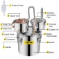 VEVOR Still Distiller 3Gal 12L από ανοξείδωτο ατσάλι Χάλκινος σωλήνας απόσταξης νερού με αντλία κυκλοφορίας Home Brewing Kit Ενσωματωμένο θερμόμετρο για DIY Whisky Wine Brandy Spirits