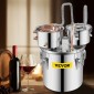 VEVOR Still Distiller 5Gal 21L από ανοξείδωτο ατσάλι Χάλκινος σωλήνας απόσταξης νερού με αντλία κυκλοφορίας Home Brewing Kit Ενσωματωμένο θερμόμετρο για DIY Whisky Wine Brandy Spirits