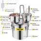 VEVOR Still Distiller 5Gal 21L από ανοξείδωτο ατσάλι Χάλκινος σωλήνας απόσταξης νερού με αντλία κυκλοφορίας Home Brewing Kit Ενσωματωμένο θερμόμετρο για DIY Whisky Wine Brandy Spirits
