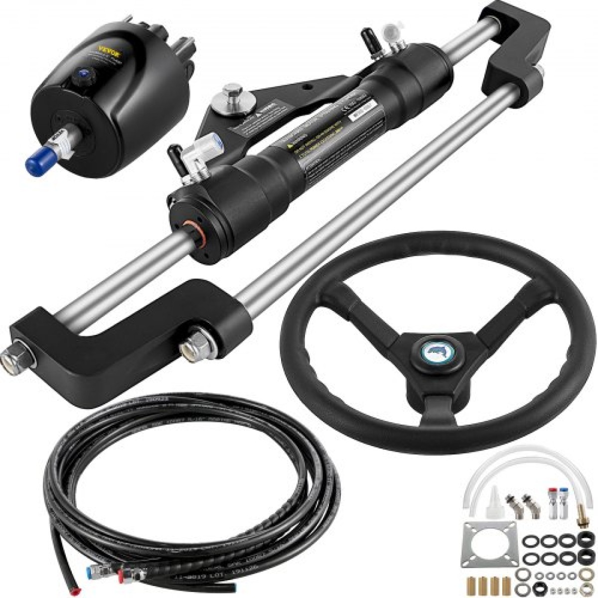 VEVOR Hydraulic Boat Steering Kit, 300HP Hydraulic Steering Kit Pump Helm, Hydraulic Outboard Steering Kit με 14 πόδια υδραυλικό σωλήνα διεύθυνσης για σύστημα διεύθυνσης σκάφους
