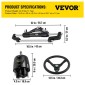 VEVOR Hydraulic Outboard Steering Kit 300HP, Hydraulic Steering Kit Hem Pump, Υδραυλικό κιτ διεύθυνσης σκάφους με υδραυλικό σωλήνα διεύθυνσης 16 ποδιών για σύστημα διεύθυνσης σκάφους