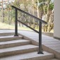 Κιγκλίδωμα σκαλοπατιών VEVOR κουπαστής 48X35,5 ιντσών Εξωτερικό κιγκλίδωμα σκάλας Ρυθμιζόμενο από 0 έως 45 μοίρες Κουπαστή για σκάλες Cross Bar Εξωτερικό κιγκλίδωμα από αλουμίνιο μαύρο σκάλα