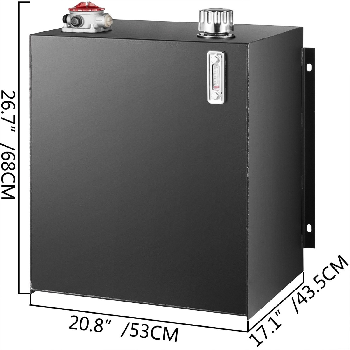 VEVOR Hydraulic Oil Tanks 25Gal Fuel Tank Heavy Duty Hydraulic Steel Tank Reservoir, Tanks Transfer Benzine, Hydraulic Reservoir with Strainer Temper Gauge Filter Καπάκι αναπνοής υδραυλικό δοχείο