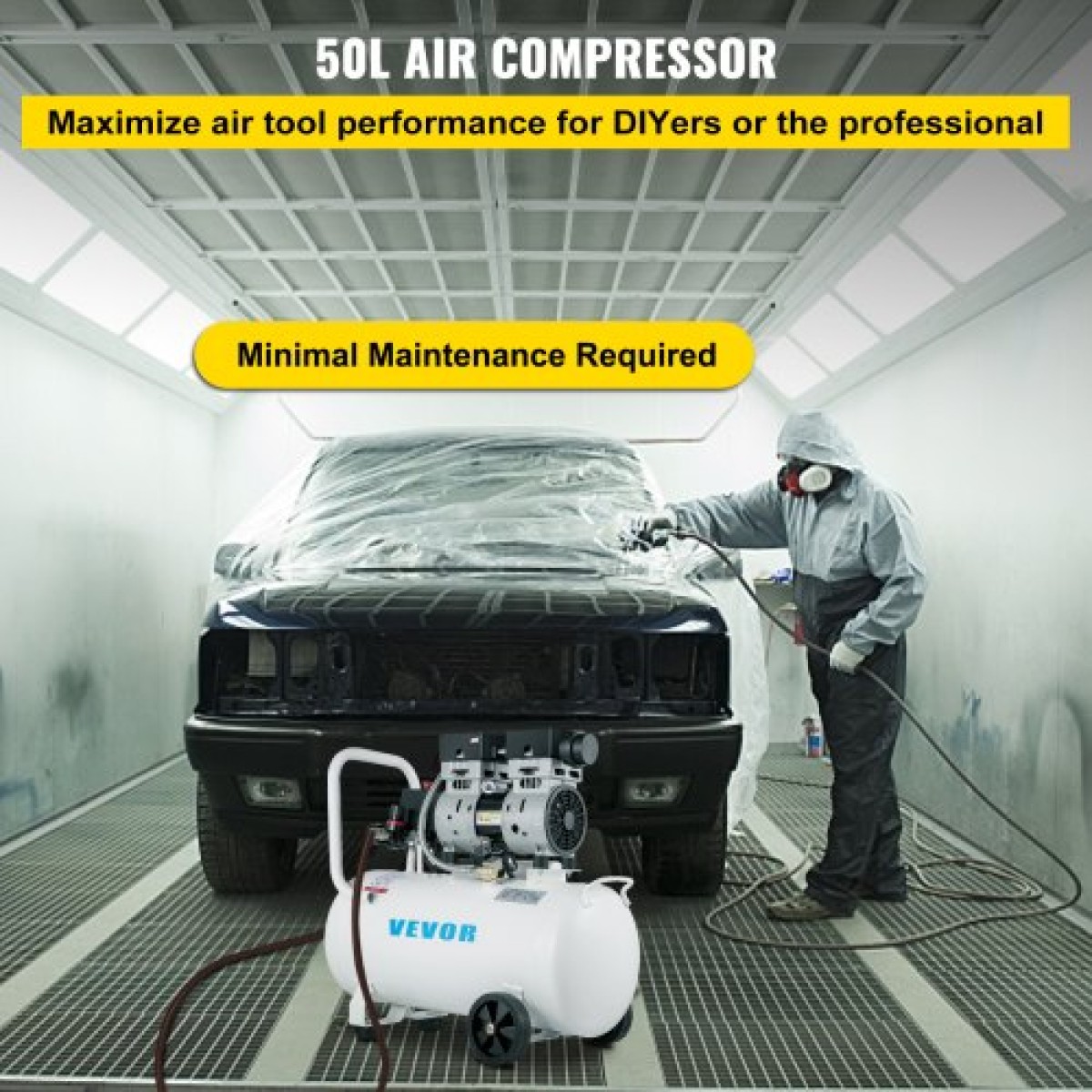 VEVOR Air Compressor 41,6 L, Ultra Quiet Air Compressor 1 HP, Oil-free Air Compressor Steel Tank 750W, Portable Air Compressor 8 bar, Ultra Quiet Compressor για επισκευή στο σπίτι, Φούσκωμα ελαστικών