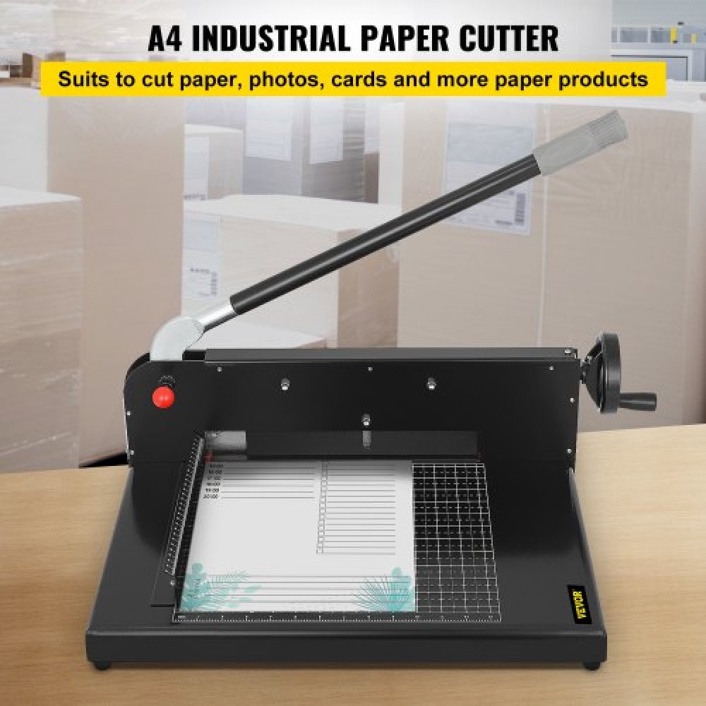 VEVOR A4 Paper Guillotine 12" Width Paper Cutter Heavy Duty Manual Stack Paper Trimmer Stack cutter with Clamp Safe Lock for Home Office