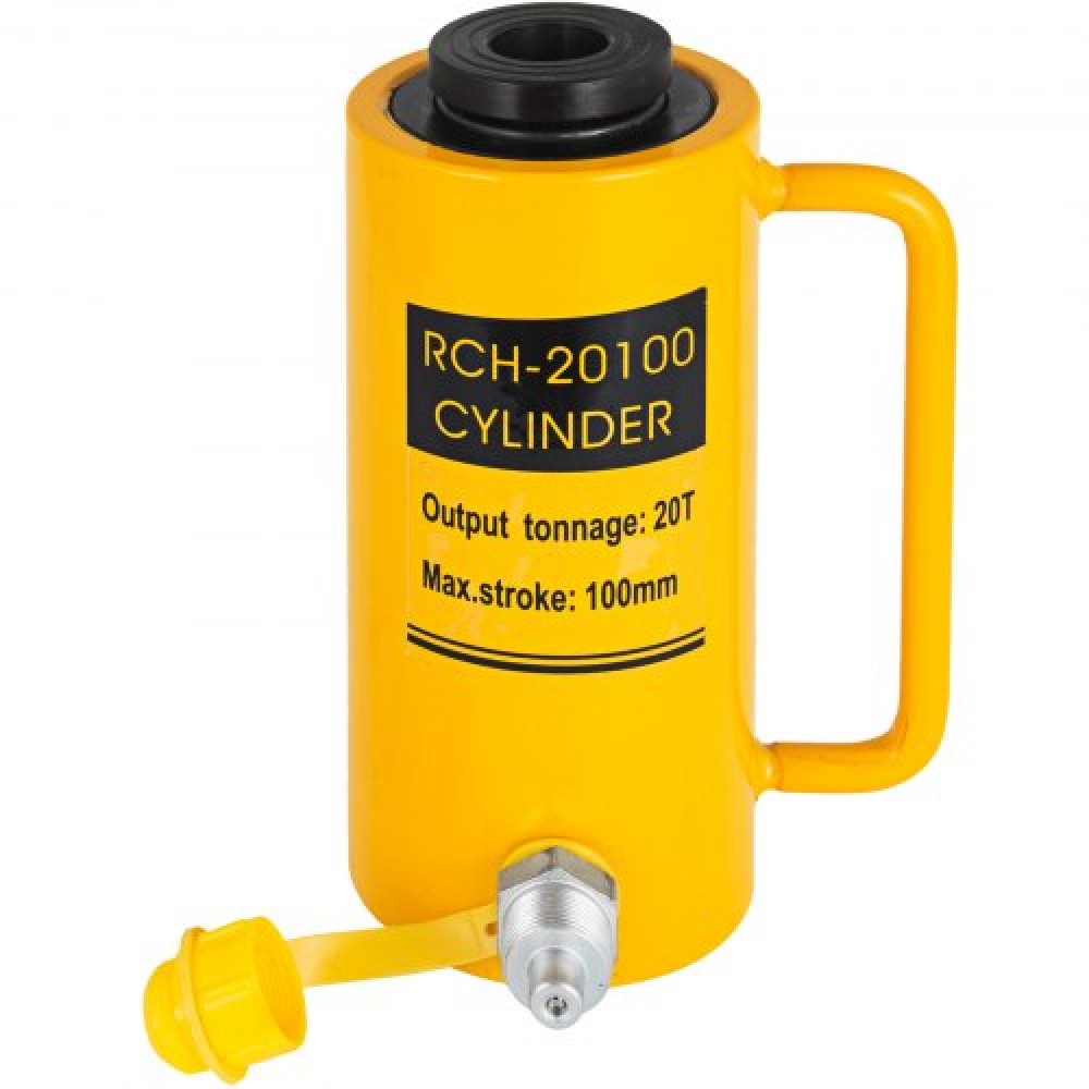 VEVOR 20T/44000LBS Hollow Hydraulic Cylinder Jack 100mm Plunger Ram Hydraulic Solid Cylinder Hydraulic Jack for Car/Van/Boat/Truck/Taravan