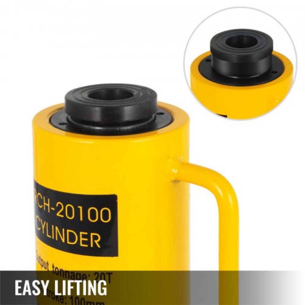 VEVOR 20T/44000LBS Hollow Hydraulic Cylinder Jack 100mm Plunger Ram Hydraulic Solid Cylinder Hydraulic Jack for Car/Van/Boat/Truck/Taravan