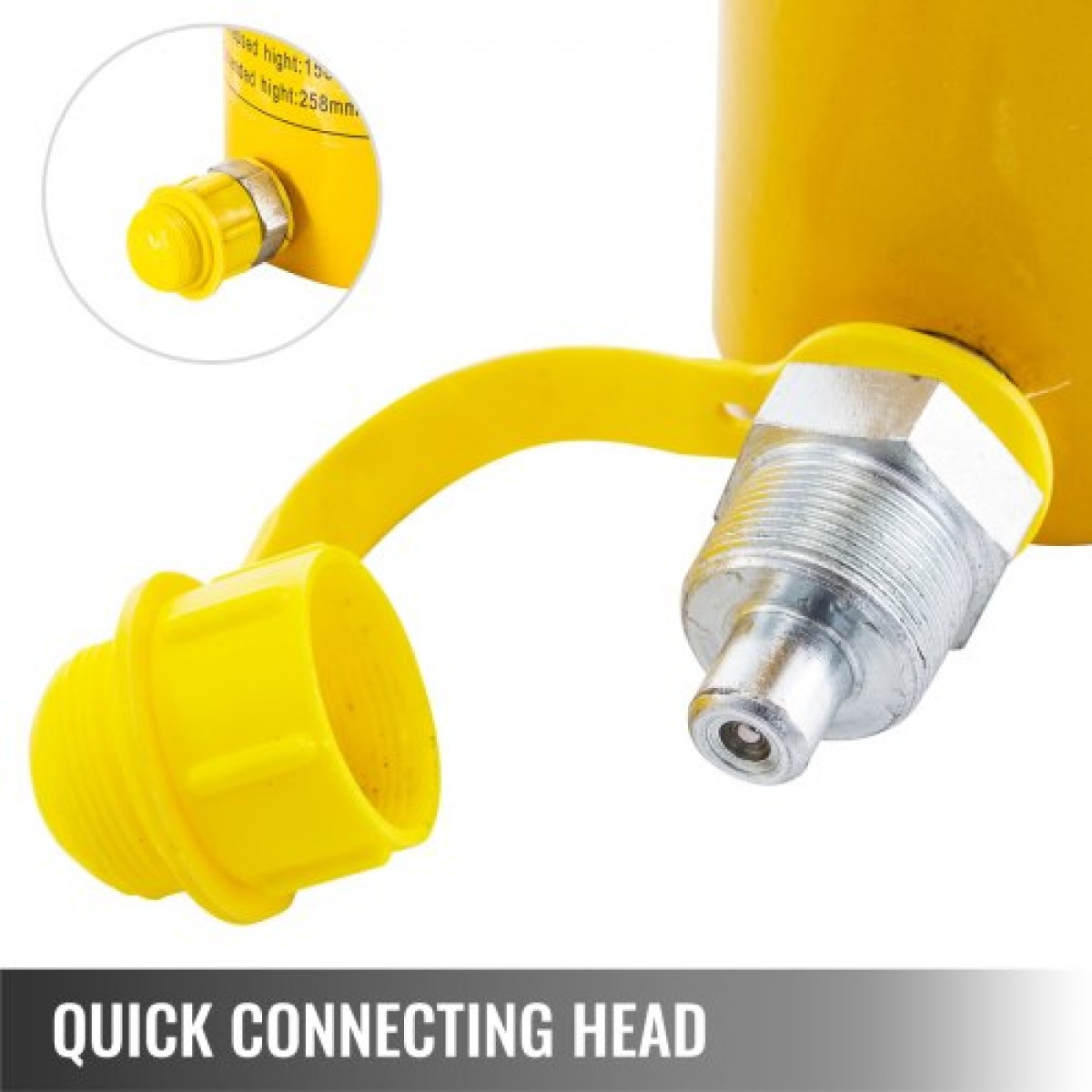 VEVOR 20T/44000LBS Hollow Hydraulic Cylinder Jack 100mm Plunger Ram Hydraulic Solid Cylinder Hydraulic Jack for Car/Van/Boat/Truck/Taravan