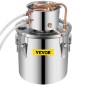 VEVOR Still Distiller 5Gal 21L από ανοξείδωτο ατσάλι Water Distiller Copper Tube Home Brewing Kit Ενσωματωμένο θερμόμετρο για DIY Whisky Wine Brandy Sliver