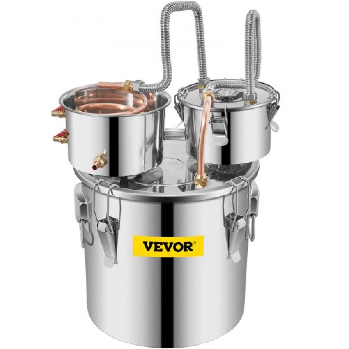 VEVOR 32,2 L Οικιακή χρήση Moonshine Still Brewing από ανοξείδωτο ατσάλι αιθέριο έλαιο διπλού βαρελιού