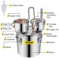 VEVOR 32,2 L Οικιακή χρήση Moonshine Still Brewing από ανοξείδωτο ατσάλι αιθέριο έλαιο διπλού βαρελιού