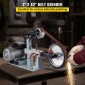 Ταινιοτριβείο VEVOR 2Hp σταθερής ταχύτητας 2 X 82 ιντσών Ιμάντες δίσκου τριβείο με 3 τροχούς λείανσης 110V Πάγκος τριβείο 12 ιντσών Τροχός και επίπεδη βάση εργαλείων για κατασκευή μαχαιριών
