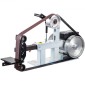 Ταινιοτριβείο VEVOR 2Hp σταθερής ταχύτητας 2 X 82 ιντσών Ιμάντες δίσκου τριβείο με 3 τροχούς λείανσης 110V Πάγκος τριβείο 12 ιντσών Τροχός και επίπεδη βάση εργαλείων για κατασκευή μαχαιριών