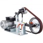 Ταινιοτριβείο VEVOR 2Hp σταθερής ταχύτητας 2 X 82 ιντσών Ιμάντες δίσκου τριβείο με 3 τροχούς λείανσης 110V Πάγκος τριβείο 12 ιντσών Τροχός και επίπεδη βάση εργαλείων για κατασκευή μαχαιριών