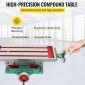 Τραπέζι φρέζας VEVOR 17,7×6,7 ιντσών (450 x 170 χλστ.) Τραπέζι φρεζαρίσματος σύνθετης ολίσθησης 30 KG Πολυλειτουργικό τραπέζι εργασίας Μηχανή πολλαπλής φρέζας Σύνθεση 2 Άξονας 4 Τρόποι για όλες τις βάσεις Τρυπανιού Μηχανή φρεζαρίσματος πάγκου