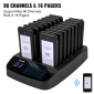 VEVOR Restaurant Pager 16 Coasters Paging System Max 98 Nursery Pager Ασύρματο σύστημα τηλεειδοποίησης σε ουρά κλήσης Οθόνη αφής με δόνηση, αναβοσβήνει και βομβητή για ξενοδοχεία και καφετέριες κοινωνικών αποστάσεων