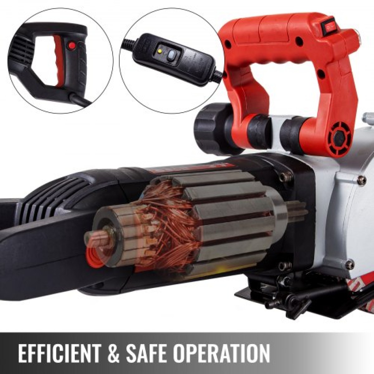 VEVOR Wall Chaser, 34 mm Βάθος κοπής Μηχανή κοπής τοίχου 2500W Μηχανή κοπής Wall Groove 38 mm Πλάτος κοπής Μηχανή κοπής τοίχου με 5 λεπίδες πριονιού 115 mm Διάμετρος 6300r/Min με υπέρυθρη ακτίνα