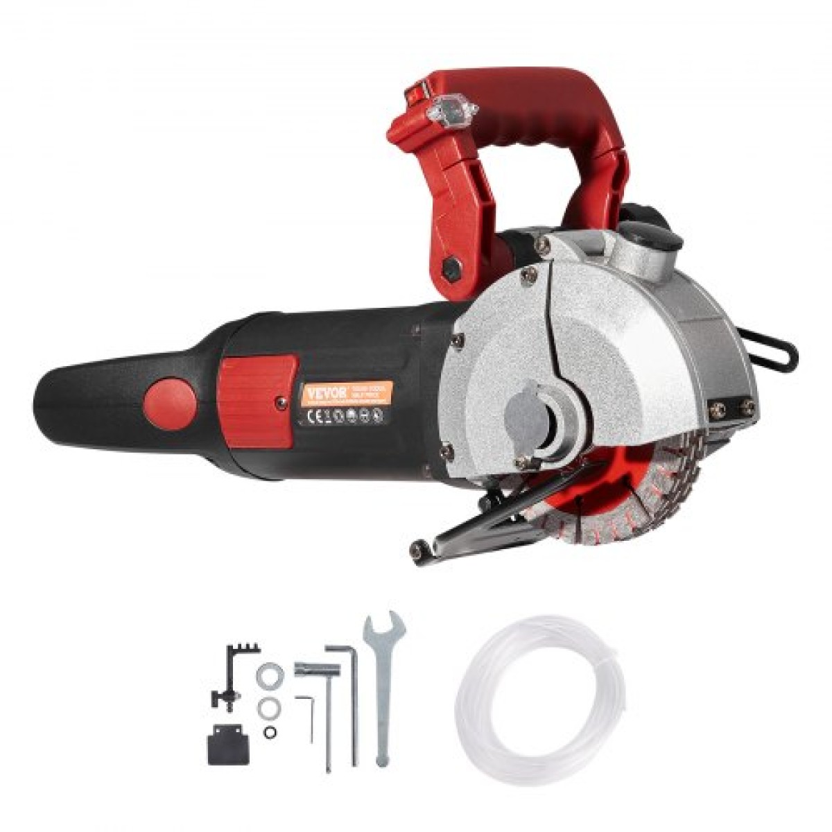 VEVOR Wall Chaser, 34 mm Βάθος κοπής Μηχανή κοπής τοίχου 2500W Μηχανή κοπής Wall Groove 38 mm Πλάτος κοπής Μηχανή κοπής τοίχου με 5 λεπίδες πριονιού 115 mm Διάμετρος 6300r/Min με υπέρυθρη ακτίνα
