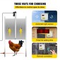 VEVOR Automatic Chicken Coop Door, Timer and Light Sensor, Chicken Door Opener, 12V 66W Chicken Coop Door, Ηλεκτρικό κιτ ανοίγματος πόρτας πουλερικών με αισθητήρα υπερύθρων, αυτόματη πόρτα κοτόπουλου με 2 τηλεχειριστήρια