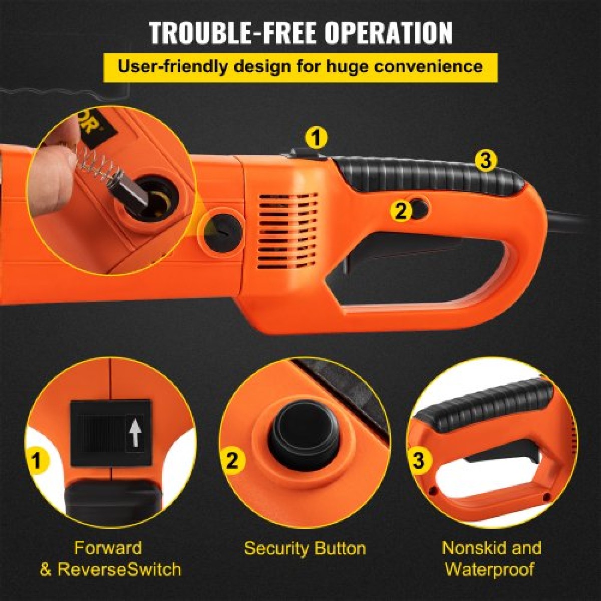 VEVOR Electric Pipe Threader, 2300W Pipe Threading Machine, Heavy-Duty Hand-Held Power Drive Kit, 220V Pipe Threader Machine, Portable Pipe Threader with 6 Dies 1,27-5,1 cm