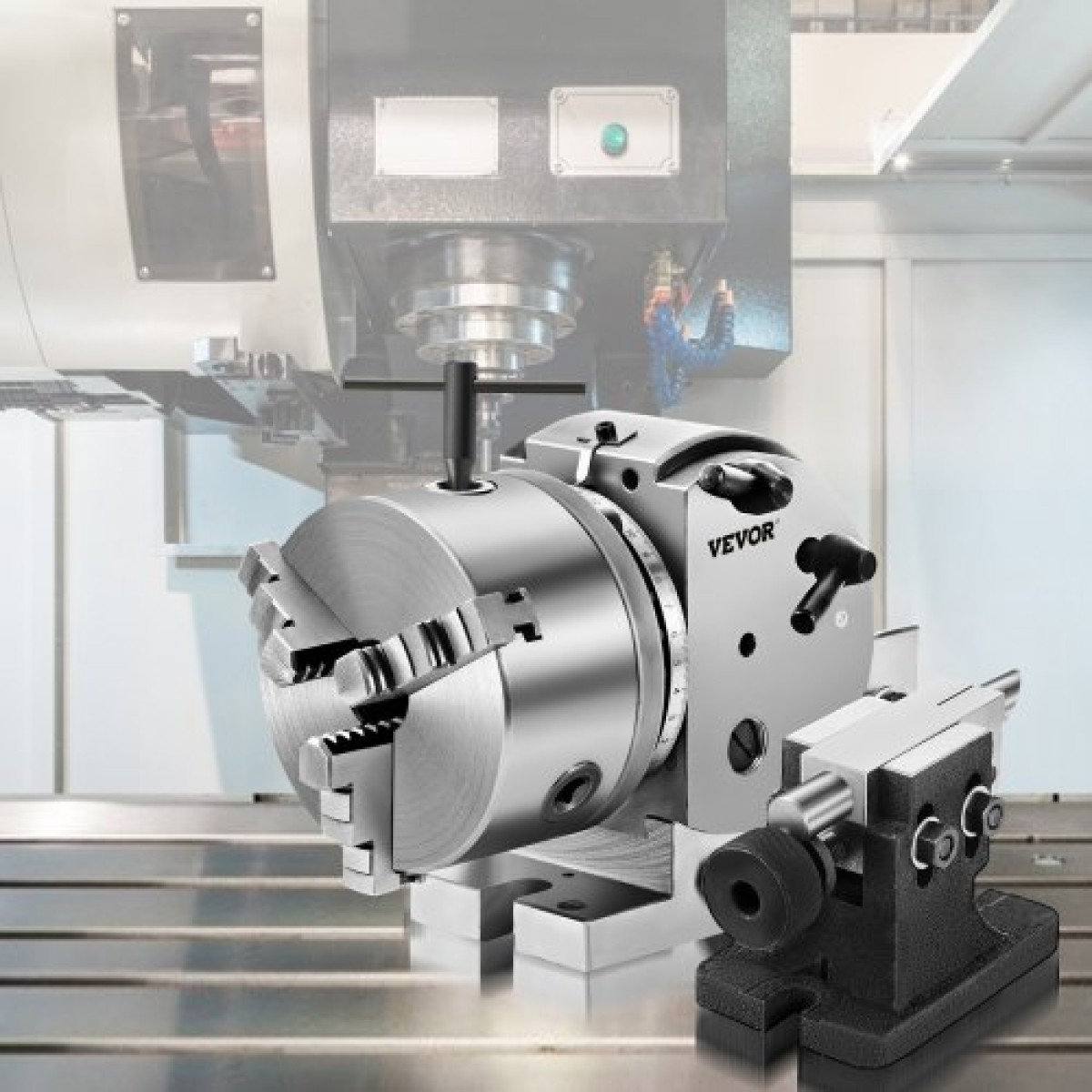 VEVOR BS-0 Κεφαλή Διαίρεσης Ακριβείας, Οριζόντια Διαιρετική κεφαλή με τσοκ 3 σιαγόνων, MT2 Tailstock BS-0 12,7 cm Διαιρέσιμη κεφαλή ημι καθολικής κοπής για φρέζα
